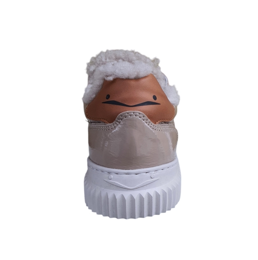 002017113.08.0E01 LIPARI FUR CRACKLED PATENT LEATHER BEIGE